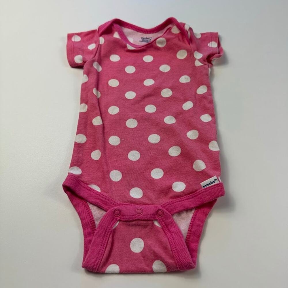 Gerber Baby Girls Polka Dot Onesie and Pants Set Pink White 3-9 Months - Picture 3 of 12